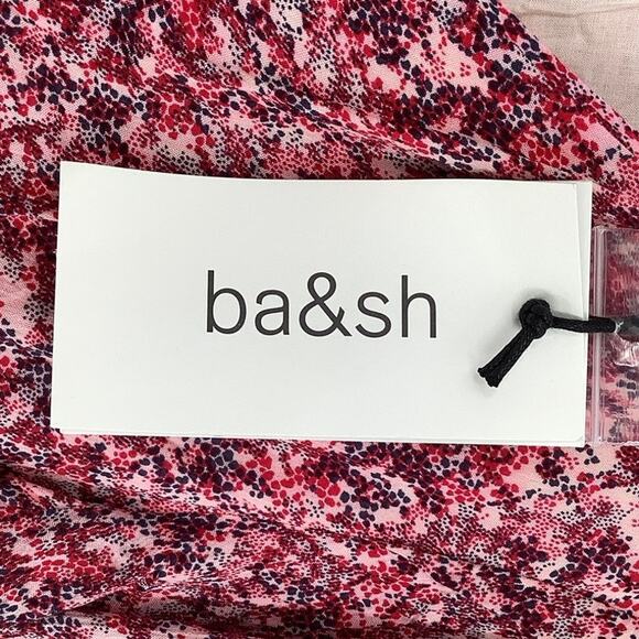 Ba&sh Size 1 US Small Fuchsia Robe Nina Mini Dress Floral 3/4 Sleeve OS17-9 - Picture 8 of 11